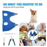 Kkiimatt 10 in 1 Pet Grooming Hammock Harness with Nail Clippers/Trimmer, Nail File, Comb,Dog Nail Hammock, Dog Grooming Sling for Nail Trimming/Clipping (S/Under 30lb, Blue)