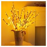 3PK 60" Led Branch Lights, Twig Lights, Lighted Branch for Vase, Willow Branches with USB Plug, Artificial Tree DIY Decorative Lights for Halloween Thanksgiving Day and Christmas,Warm White