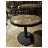 Decorative Round End Table W/ Marble Top