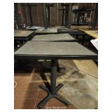 (2) 24in Black And Grey Top Table W/Metal Base