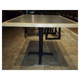 (2) 30in Wood Tabletop W/Grey Inlay And Metal Leg