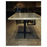 (2) 30in Wood Tabletop W/Grey Inlay And Metal Leg