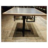 (2) 30in Wood Tabletop W/Grey Inlay And Metal Leg