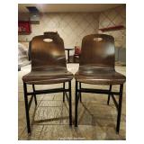 (2) ISA International Wood Dining Room Chairs W/Metal Base