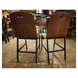 (2) ISA International Wood Dining Room Chairs W/Metal Base