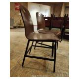 (2) ISA International Wood Dining Room Chairs W/Metal Base