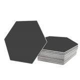 Equipe Hexatile Black VEN0202338 Hexagon Tiles Made in Spain 10 pcs 7x8 inch