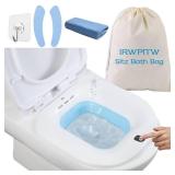 IRWPITW Sitz Bath, Electric Sitz Bath for Toilet Seat Hemorrhoids Postpartum Care Bowl, Sitz Baths Salts Tub for Women Men, Sits Bath Soak Pan, Butt Bath Basin, Portable, Water Spray Style, Blue