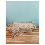 SnugLife Macrame Wall Hanging Shelf - 3 Tier Wall Plant Hanger Shelves with Handmade Woven Rope - Boho Shelves Organizer for Kitchen, Bathroom, Home Storage, Floating Plant Shelf (Pine Wood)