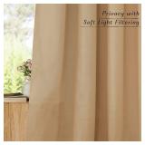 NICETOWN Living Room Curtains 84 inch Long Linen Blend, Grommet Privacy Added Thick Flax Semi Sheer Not See Through Window Curtains & Drapes for Bedroom/Farmhouse, Burlap, W55 x L84, 2 Panels