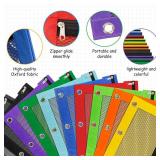 12 Pack Pencil Pouch for 3 Ring Binder Bulk Binder Pencil Pouch with Zipper, Pencil Pouches Pencil Bags for Classroom Bulk Pencil Box Pencil Case for Storing School Students Teacher Supplies