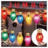 VIHOSE 13.5 ft Giant Large Christmas Lights 8" Jumbo Xmas String Lights with 10 Colorful Bulbs Multicolor C7 Light Bulbs Christmas Lights C7 Large String Lights for Indoor Outdoor (Classic Style)