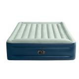 Intex Elevated 18 in Pillow Rest Queen Air Mattress with Internal Pump - Off-White/Blue.