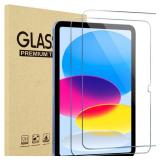 ProCase 2 Pack Screen Protector for iPad 10th Generation 2022 A2696/A2757/A2777 10.9 Inch, Tempered Glass Film Guard for iPad 10 -Clear