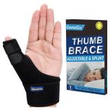 Trigger Thumb Splint - Thumb Spica Support Brace Stabilizer for Pain, Sprains, Arthritis, Tendonitis (Right Hand or Left Hand) (Black)