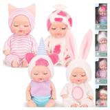 Hanaive 4 Pcs 4 Inch Mini Baby Dolls Lifelike Realistic Baby Dolls Animal Clothes Cute Tiny Babies Gifts for Kids Birthday Baby Shower (Lovely Style)