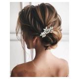 Unicra Silver Rhinestone Bride Hair Comb Bridal Wedding Hair Piece Crystal Hair Accessories for Women and Girls (A-Silver)