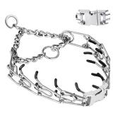 Prong Pinch Collar for Dogs, Adjustable Training Collar with Quick Release Buckle for Small Medium Large Dogs(Packed with Two Extra Links) (M/L(18-23" Neck, 3.00mm))