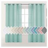 Linen Curtains Semi Sheer Window Curtain Drapes Grommet Light Filtering Linen Curtain Draperies for Bedroom, Living Room & Kids Room, Privacy Protection (52" W x 72" L, Sea Mist, 2 Panels)