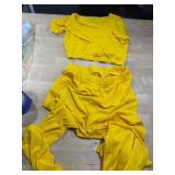 XL 2 piece yellow womenâs body suit