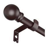 SMODBRODRE Curtain Rods for window 32 to 62, Brown 5/8 inch Splicing Curtain Rods, Single Window Curtain Rod Set with Brackets, Decorative Blackout Metal Curtain Rods