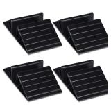 4 Pcs Support Feet for Pet Gate Plastic Triangle Reinforcement Fitting Dog Panel Isolation Fence Free Standing Pet Gate Dog Fence Panels for Configurable Wood Dog Gate Doggie Guardrail, Black