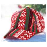 Uncle Bobs Flashing Light Up Christmas Hat Ball Cap Red Green