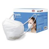 BYD CARE KN95 Respirator, 50 Pieces, Breathable & Comfortable Foldable Safety Mask with Ear Loop for Tight Fit, GB2626 White , Regular (B08M5CCLKH)