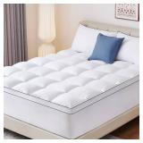 Meoflis Memory Foam Mattress Topper Twin XL, Dual Layer 4â Mattress Pad, 2â Cooling Gel Memory Foam Plus 2â Extra Thick Pillow Top Cover with 8-21â Deep Pocket, for Back Pain & Sle