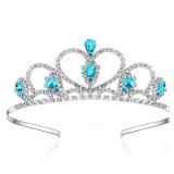 Lovelyshop Blue Gems Rhinestone Tiara for Little Kid Big Kid Prom Birthday Prinecess Crown