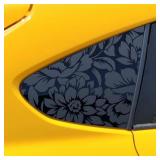 Xinghe 2pcs for CrossTrek XV 2018-2023 Rear Side Window Floral Flowers Decal, Matte Black Floral Flowers Decal Sticker, Decal for Car