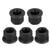 uxcell M12 Flange Hex Nuts, 5pcs Grade 12.9 Carbon Steel Black Oxide Finished Hex Flange Nuts for Machinery