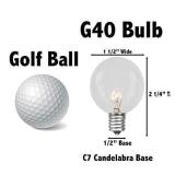 Novelty Lights 25 Pack G40 Frosted White Outdoor Globe Bulbs, Light Bulbs Glass Incandescent Bulbs With 3000 Hour Lifespan, Globe String Lights Replacement Bulbs