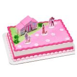 DecoSet Barbie Dreamhouse Adventures Cake Topper, 4 Piece Cake Decoration With Barbie, Barbie Dreamhouse, and Friends, For Birthday Cake, Ready to Use