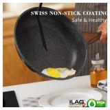 SENSARTE Nonstick Frying Pan Skillet, Swiss Granite Coating Omelette Pan, Healthy Stone Cookware Chef