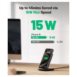 INIU Wireless Charger, 15W Fast Qi-Certified Wireless Charging Station with Sleep-Friendly Adaptive Light Compatible with iPhone 16 15 14 13 Pro XS 8 Plus Samsung Galaxy S23 S22 S21 Note 20 Google etc