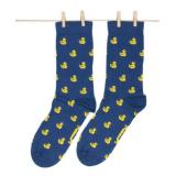 Roits Men Duckies Blue Socks 8-12 - Fun Patterned Cool Funny Happy Colorful Gift Funky Design Rubber Duck Accessories Animal