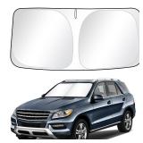 Amooca Car Windshield Sun Shade Front Window Sunshade Cover Foldable Sun Shield That Keeps Your Vehicle Cool Heat Protection for Car Interior Large (66x36 in)