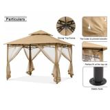 MASTERCANOPY Outdoor Garden Gazebo for Patios with Stable Steel Frame and Netting Walls (8x8, Beige) *Retail $279