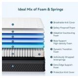 ELEMUSE 12 Inch Queen Mattress in a Box, Memory Foam Hybrid Mattress with Individually Pocketed Springs for Isolate Motion, Pressure Relief, CertiPUR-US Certified