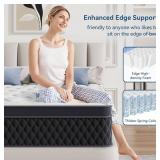 ELEMUSE 12 Inch Queen Mattress in a Box, Memory Foam Hybrid Mattress with Individually Pocketed Springs for Isolate Motion, Pressure Relief, CertiPUR-US Certified