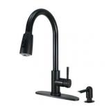 Better Homes & Gardens Elmont Pull Down Kitchen Sink Faucet with Soap Dispenser Matte Black - Retail: $79