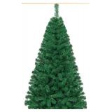 HAPPYGRILL 5 FT Unlit Artificial Christmas Tree, Luxuriant Verdant Realistic Xmas Tree with 350 PVC Branch Tips & Folding Metal Stand, Unlit Pine Tree for Festival Party