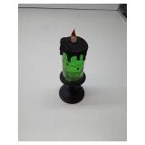 Halloween Snow Globe Candles Lighted Lamp, Lighted Flameless Candles with Water Glitter Swirls and Spooky Moving,Battery Operated