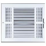 HVAC Premium 12" X 10" 3-Way AIR Supply Grille - Vent Cover & Diffuser - Flat Stamped Face - White [Outer Dimensions: 13.75" w X 11.75" h]