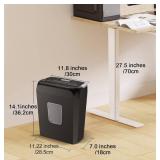 Bonsaii Paper Shredder for Home Use,6-Sheet Crosscut Paper and Credit Card Shredder for Home Office with Handle for Document,Mail,Staple,Clip-3.4 Gal Wastebasket(C237-B)