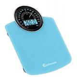 Adamson Hybrid 2-in-1 Analog & Digital Weighing Scale for Body Weight up to 400lbs + Thick Tempered Glass + Extra Large Display + Easy to Read Digital Bathroom Scale + New Version - Light Blue