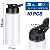 CHENGU Water Bottle Bulk 20 oz Aluminum Reusable Bottles Lightweight Snap Lid Water Bottle Easy Carry Leak Proof Travel Bottles for Gym Sports Camping Hiking Fishing