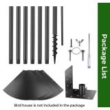 Flanagan 92 Inch Bird House Pole Mount Kit, Adjustable Heavy Duty Bird Feeder Pole for Outdoors, Bird Feeding Station with Squirrel Proof Baffle for Bird Watching (Bird House Not Included)