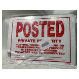 New Set of 6 Aluminum POSTED Private Property Signs